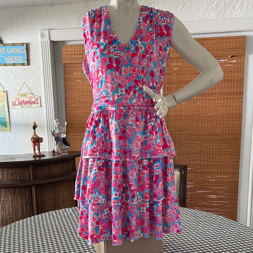 Floral Pink Sleeveless Dress